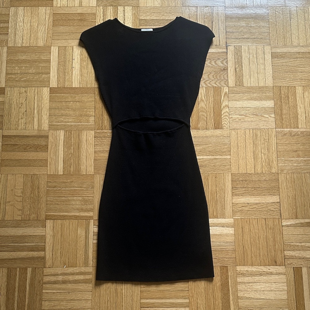 Aritzia Wilfred Black Cutout Mini Dress